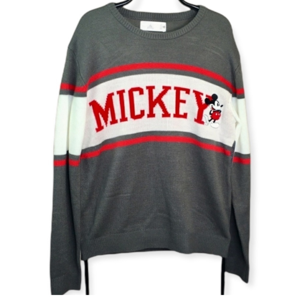 Mickey Mouse Knit Sweatshirt Retro Stripes